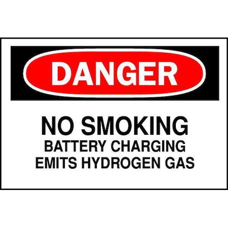 Brady No Smoking Sign, 7" H, 10" W, Rectangle, English, 40897 40897