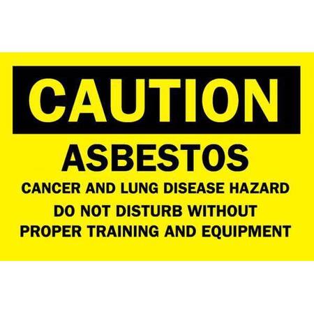 Brady Caution Sign, 10 in H, 14 in W, Plastic, Rectangle, English, 22698 22698