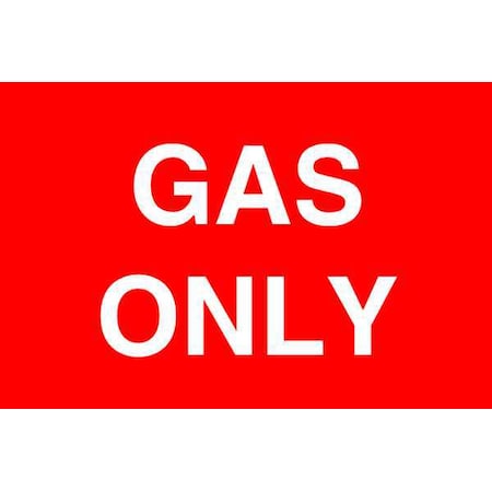 Brady Gas Only, 10" W x 7" H, Rectangle, Polyester, 60568 60568