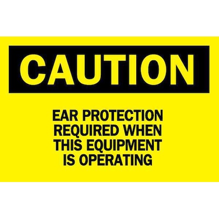 Brady Caution Sign, 7 in Height, 10 in Width, Aluminum, Rectangle, English 43039