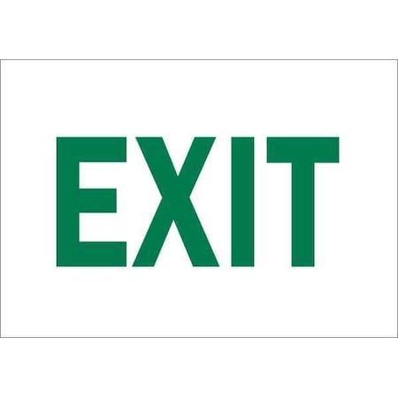 Brady Exit Sign, Polyester, 14" W, 10" H, Exit, White 84676