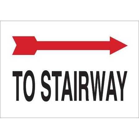 Brady Safety Sign, To Stairway, 10" W x 7" H, Rectangle, Polyester, 59391 59391