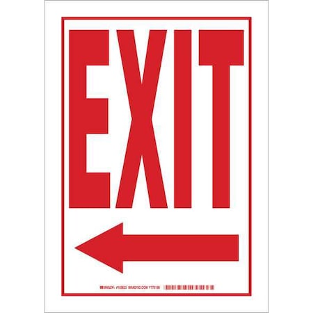 Brady Exit Sign, Polyester, 14" W, 10" H, Exit, White 103623