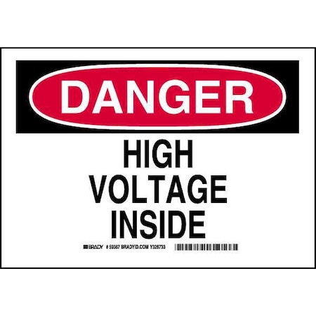Brady Electrical Hazard Sign, 59387 59387