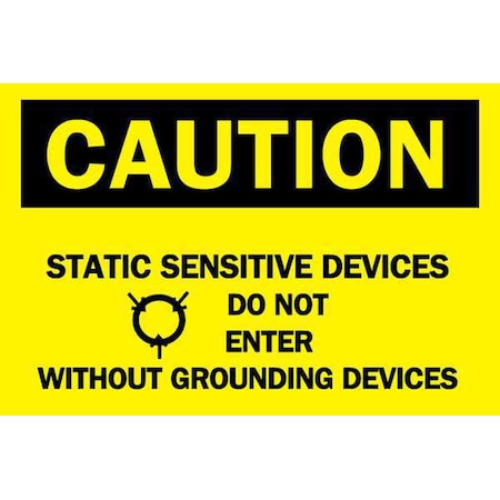 Brady Safety Sign, 10 in Height, 14 in Width, Aluminum, Rectangle, English 43094