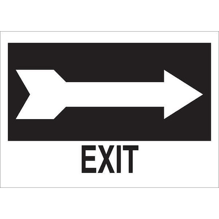 Brady Exit Sign, Aluminum, 14" W, 10" H, Exit, Black, White 41017