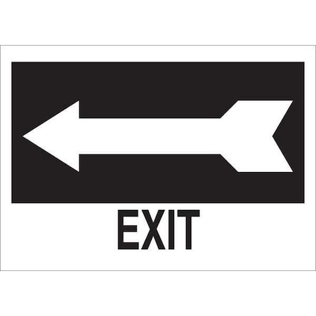 Brady Exit Sign, Aluminum, 14" W, 10" H, Exit, Black, White 41018