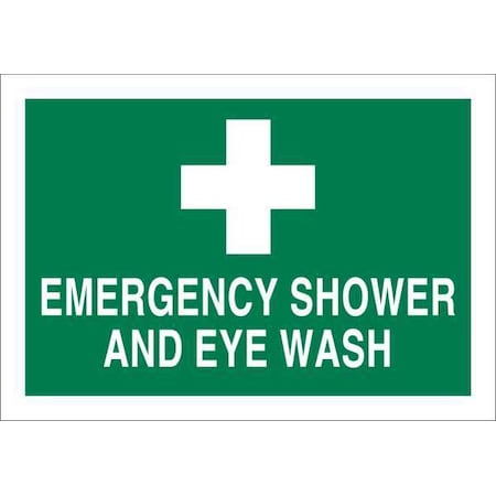Brady Emergency Shower And Eye Wash, 10 in x 14 in, Rectangle, Aluminum, 29082 29082