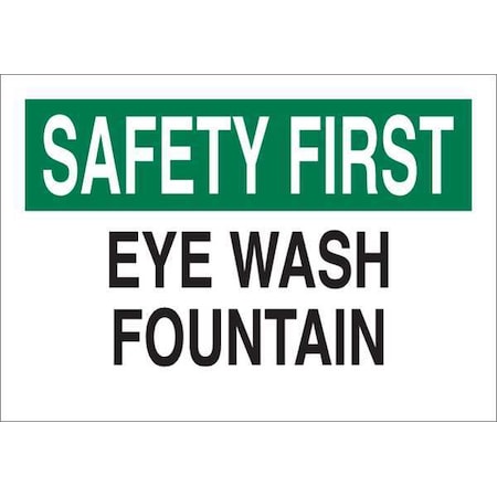 Brady Safety First, Eye Wash Fountain, 10" W x 7" H, Rectangle, Aluminum, 41206 41206