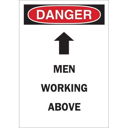 Brady Danger, Men Working Above, 7" W x 10" H, Rectangle, Aluminum, 42536 42536