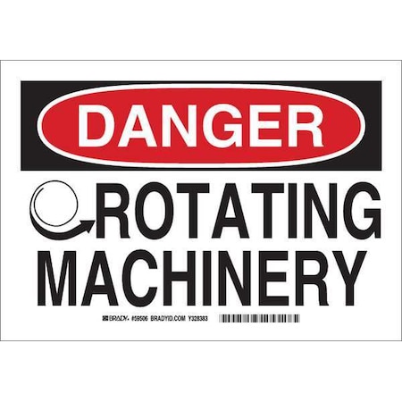 Brady Danger, Rotating Machinery, 10" W x 7" H, Rectangle, Polyester 59506