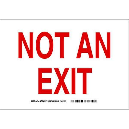 Brady Exit Sign, Plastic, 14" W, 10" H, Not An Exit, White SP402E