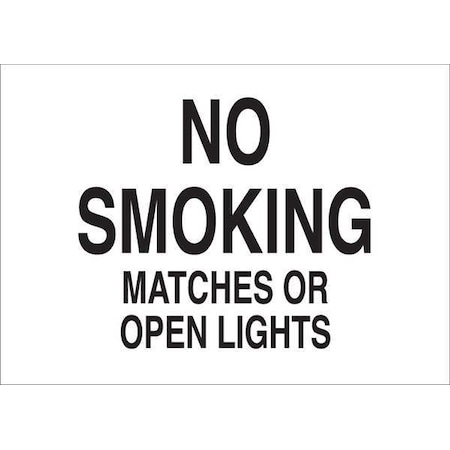 Brady No Smoking Sign, 10" Height, 14" Width, Plastic, Rectangle, English 25130