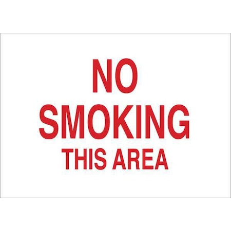 Brady No Smoking Sign, 7" H, 10" W, Rectangle, English, 42711 42711