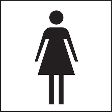 Brady Woman Picto Sign, 7 in x 10 in, Rectangle, Aluminum, 42768 42768