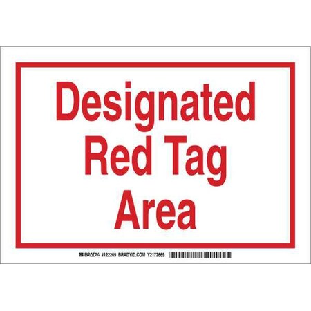 Brady Designated Smoking Area, 14 in x 10 in, Rectangle, Plastic, 103845 103845