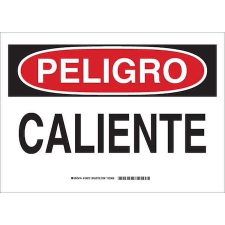 Brady Danger/Peligro Sign, 10 in Height, 14 in Width, Aluminum, Rectangle, Spanish 38403