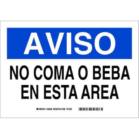 Brady Notice/Aviso Sign, Plastic, Rectangle, Spanish 38902