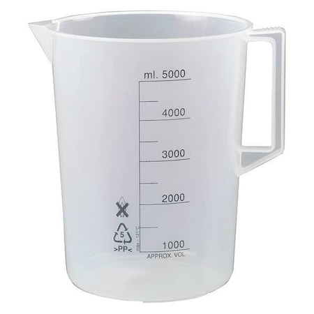 Zoro Select Beaker with Handle, 5000mL, PK2 23X904