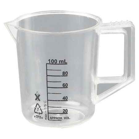 Zoro Select Beaker with Handle, 100mL, Poly, PK6 23X905