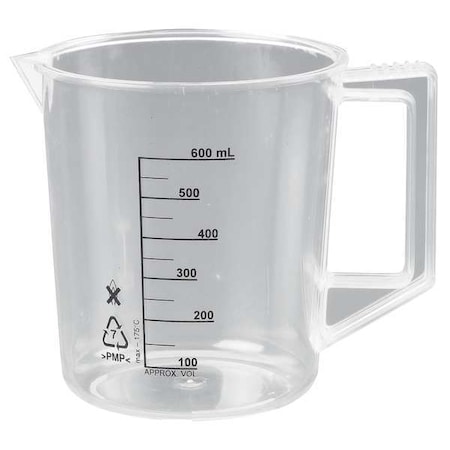 Zoro Select Beaker with Handle, 500mL, Poly, PK6 23X907