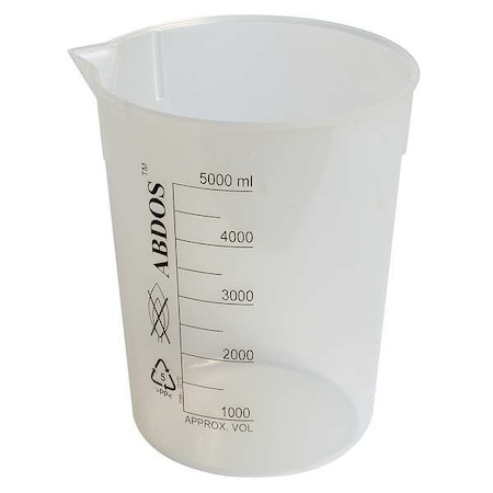 Zoro Select Beaker, Polypropylene, Tall Form, 10 L / 2.64 gal Capacity, Not Rated P50608