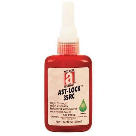Anti-Seize Technology Retaining Compound, 35RC Series, Green, Liquid, 50ml, Bottle 39352