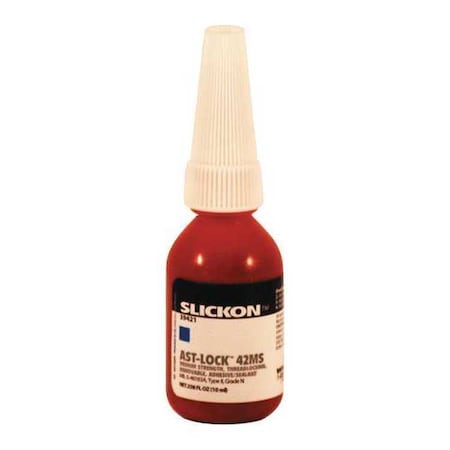 Anti-Seize Technology Threadlocker, ANTI-SEIZE TECHNOLOGY 42MS, Blue, Medium, Liquid, 0.34 fl oz, Bottle 39421