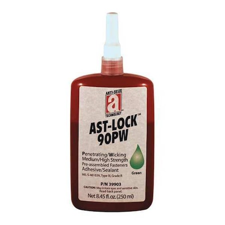 Anti-Seize Technology Wicking Grade Threadlocker, ANTI-SEIZE TECHNOLOGY 90PW, Green, Medium/High, Liquid, 8.45 fl oz 39903