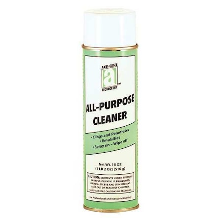 Anti-Seize Technology All Purpose Cleaner, 18 oz, Aerosol Can, Unscented 17015