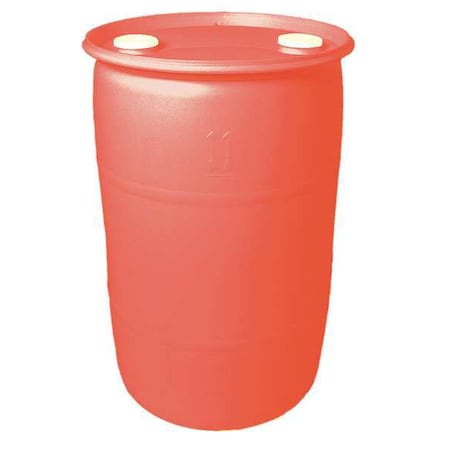 Zoro Select Closed Head Transport Drum, Polyethylene, 30 gal, Unlined, Red THO30R