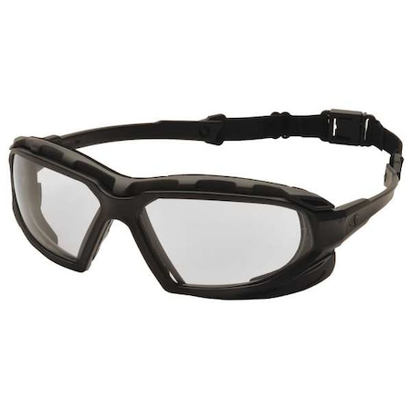 Pyramex Highlander Plus(TM), Safety Glasses, Anti-Fog, Anti-Static & Anti-Scratch, Clear Lens, Black Frame SBG5010DT
