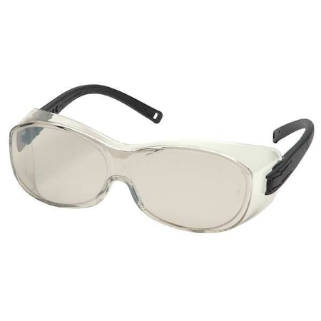 Pyramex OTS(R), Safety Glasses, Anti-Scratch, Gray Mirror Lens, Black Frame, Frameless S3580SJ