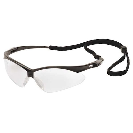 Condor Safety Glasses, Agitator Series, Anti-Fog, Anti-Static, Anti-Scratch, Black Half-Frame, Clear Lens 23Y618