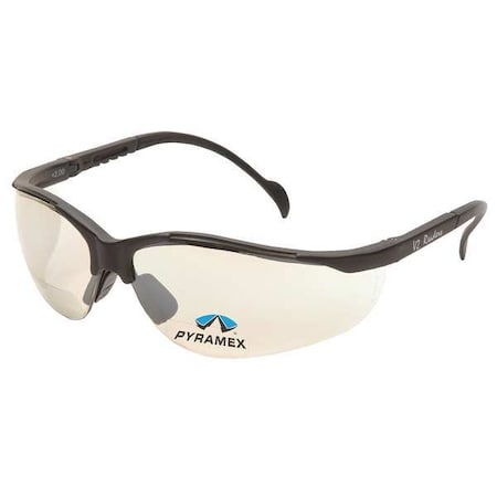 Pyramex Venture II(R), Reader Safety Glasses, Anti-Scratch, Mirror Lens, Half-Frame, Wraparound SB1880R20