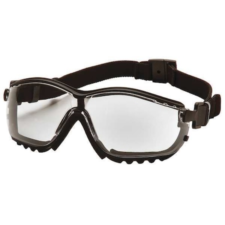 Pyramex Safety Goggles, Clear Lens, H2X Anti-Fog, Direct Vented, Foam Padding, V2G Series GB1810ST