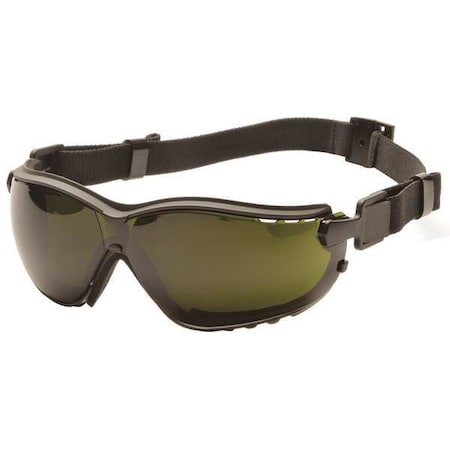PYRAMEX Safety Goggles, Green Anti-Fog, Anti-Static, Scratch-Resistant Lens, V2G Series GB1850SFT