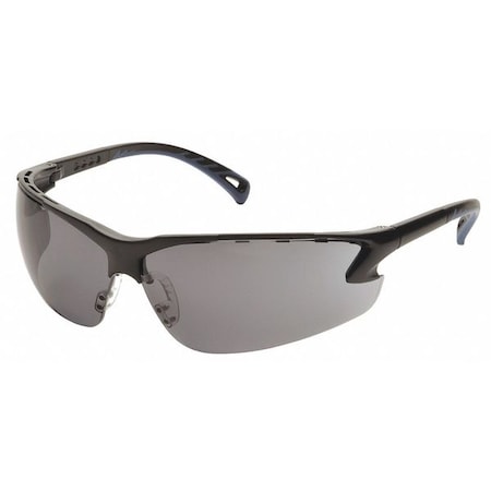 Pyramex Venture 3(R), Safety Glasses, Anti-Scratch, Gray Lens, Black Frame, Half-Frame SB5720D