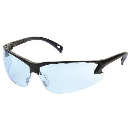 Pyramex Venture 3(R), Safety Glasses, Anti-Scratch, Blue Lens, Black Frame, Half-Frame SB5760D