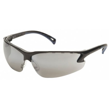 Pyramex Venture 3(R), Safety Glasses, Anti-Scratch, Gray Mirror Lens, Black Frame, Half-Frame SB5770D