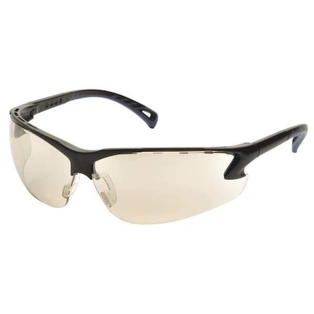 Pyramex Venture 3(R), Safety Glasses, Anti-Scratch, Gray Mirror Lens, Black Frame, Half-Frame SB5780D