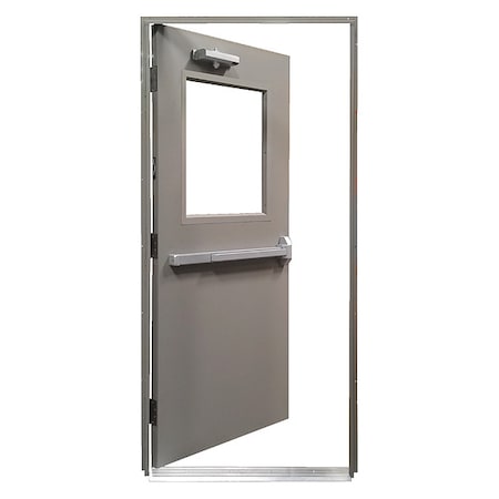 Securall Steel Door with Frame, RHR, 84 in H, 36 in W, 1 3/4 in Thick, 18 Gauge Steel HDQH3684LH