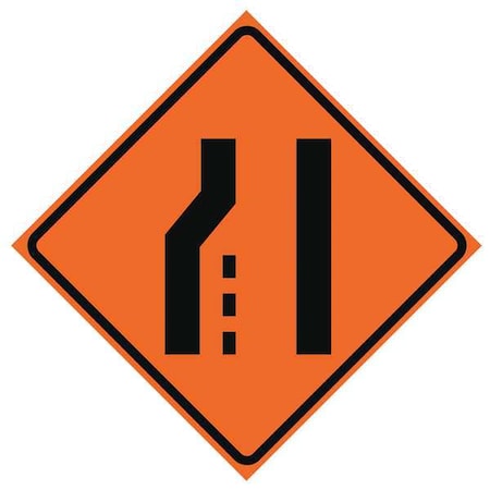 Eastern Metal Signs And Safety Lane Ends Traffic Sign, 36 in H, 36 in W, Vinyl, Diamond, No Text, 669-C/36-RVFO-LS 669-C/36-RVFO-LS