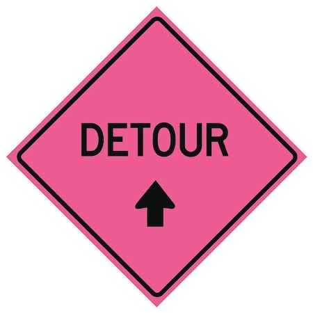 Eastern Metal Signs And Safety Detour Traffic Sign, 36 in H, 36 in W, Vinyl, Diamond, English, 669-C/36-SBFP-D 669-C/36-SBFP-D