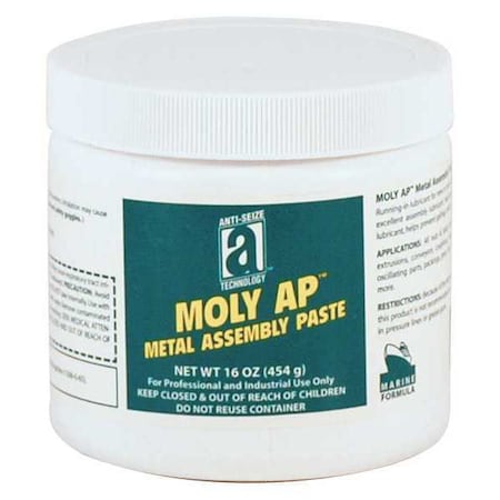 Anti-Seize Technology Anti Seize, Moly, Paste, 16 oz, Can, Black 43016