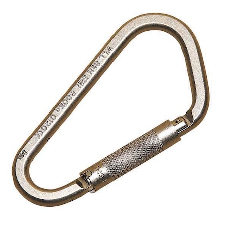 3M Dbi-Sala Carabiner, Auto-Lock, Pear, 6 2/3 in Length, 2" Gate Opening, Zinc-Plated Alloy Steel, Gold 2000300