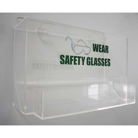 Zoro Select Eyewear Dispenser, Tray, 35 Pairs, Acrylic, 12 7/8 in H x 18 in W x 8 in D, Clear, 1 Box 23Z419