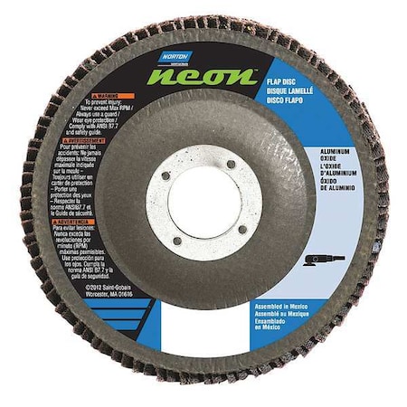 Norton Abrasives Flap Disc, 4 1/2 In x 120 G, 5/8-11 66623399174