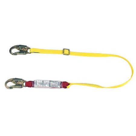 Msa Safety Shock Absorbing Lanyard, 6 ft., Yellow 10088266