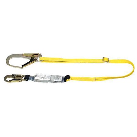 Msa Safety Shock-Absorbing Lanyard, 6 ft., Yellow 10076124